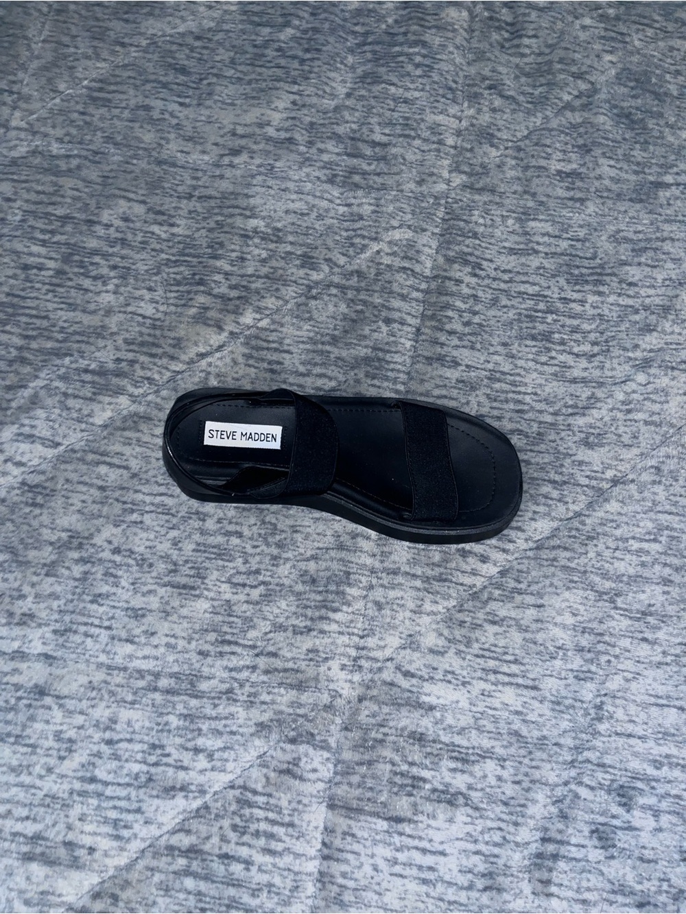 Steve Madden Black Double-Strap Slide Sandal